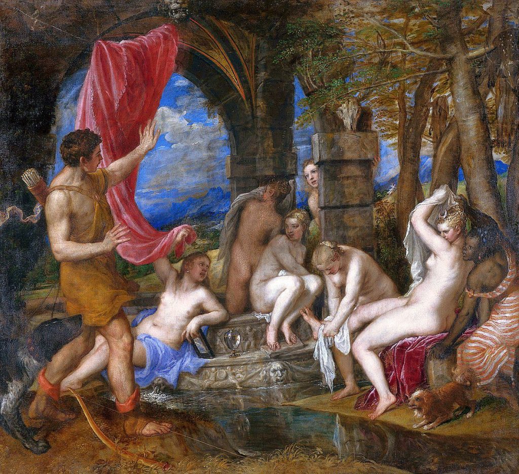 Tizian, Aktaion überrascht Diana beim Bade, 1559 - Badekultur