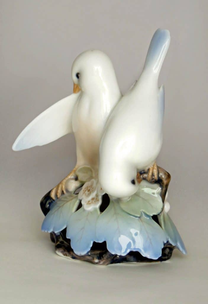Vogelpaar Porzellan Theodor Madsen Jugendstil