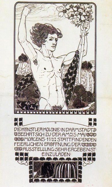 Einladungskarte zur Eröffnung der 1. Ausstellung der Mathildenhöhe 1901 - Paul Bürck