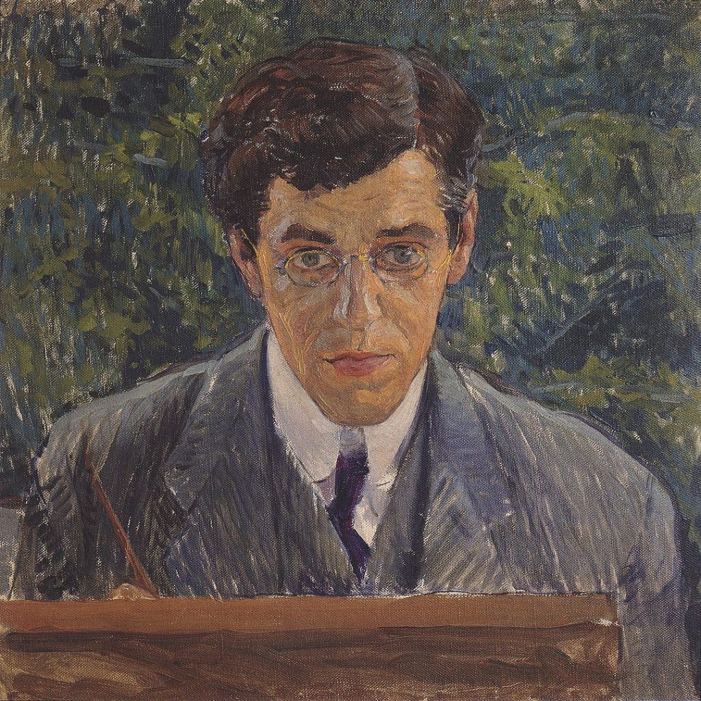 Koloman Moser: Porträt von Carl Otto Czeschka während des Zeichnens, 1909