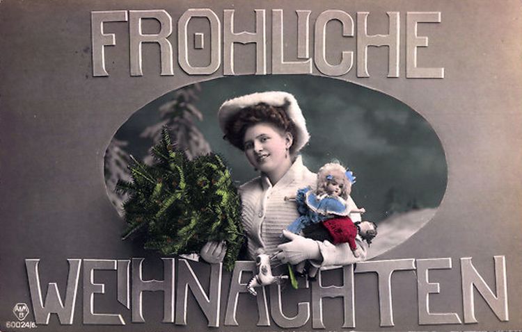Postkarte Fröhliche Weihnachten 1900
