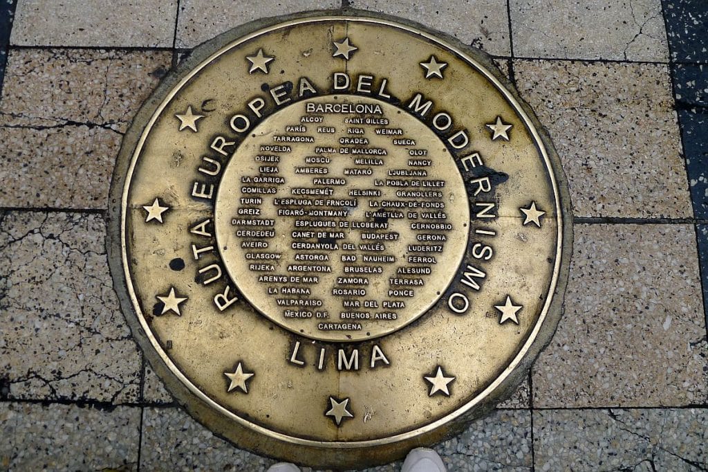 Tafel Ruta Europea del Modernisme Lima 