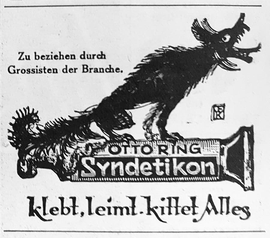 Syndetikon Werbung gezeichnet von Friedrich Wilhelm Kleukens